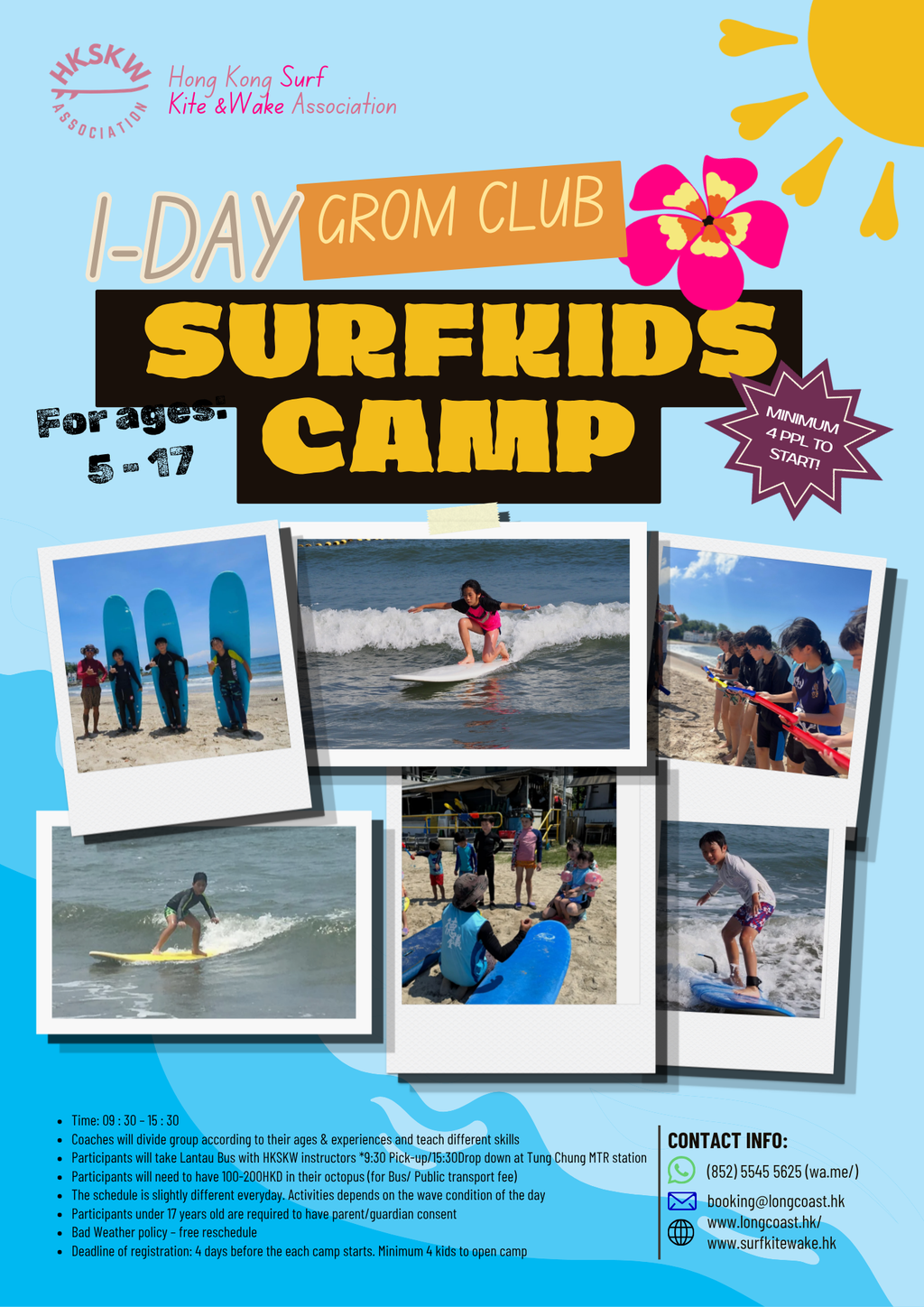 Grom 1-Day surfkids (YD1SC, non-overnight)